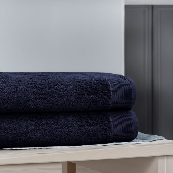 Pack Of 2 Pcs 100% Pure Cotton Bath Sheet Set – Jet Black