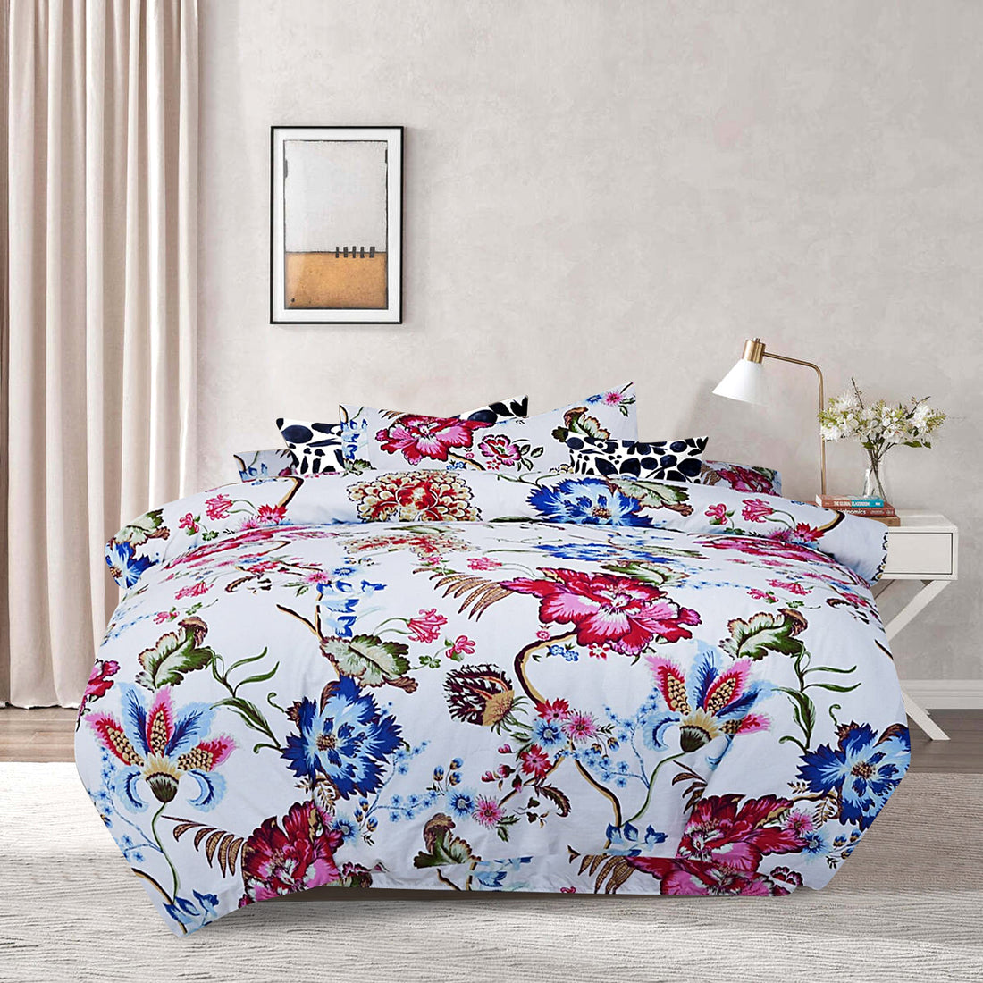 3 Pcs Printed Quilt Cover – Flower Forlin