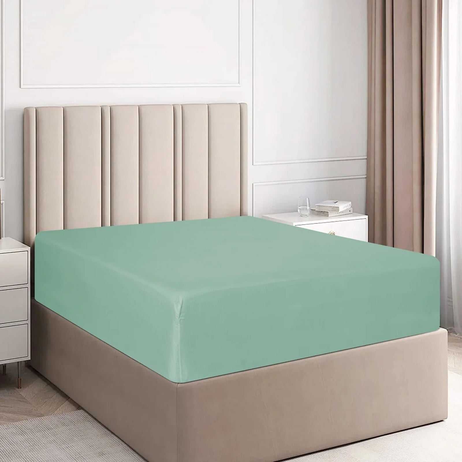 1000TC Ultra SOFT FITTED Sheet - Green Ash