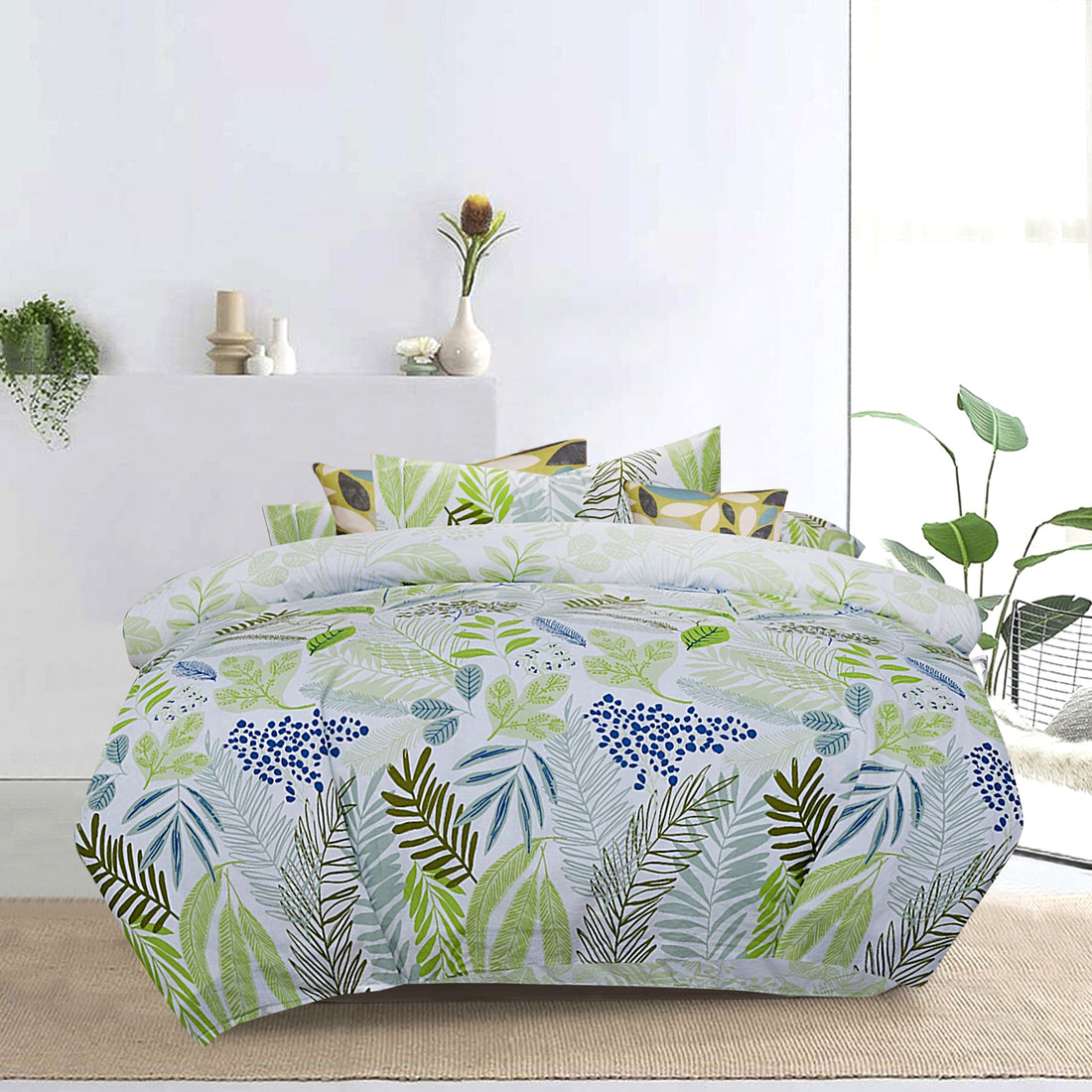 3 Pcs Printed Quilt Cover – Flower Shades