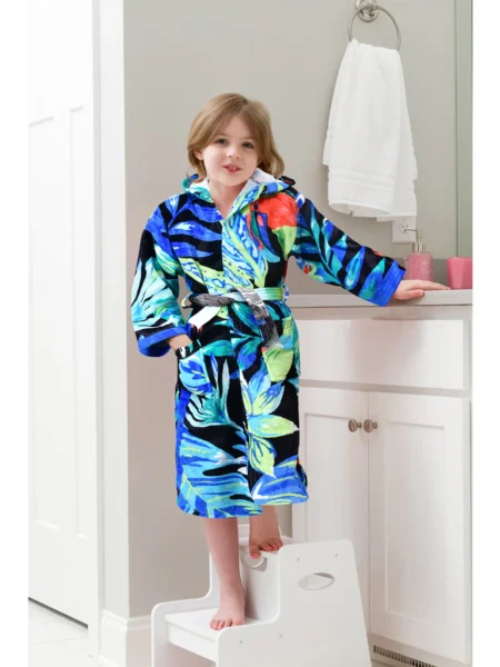 100% Pure Velour Kid’s Hooded Bathrobe – Levi