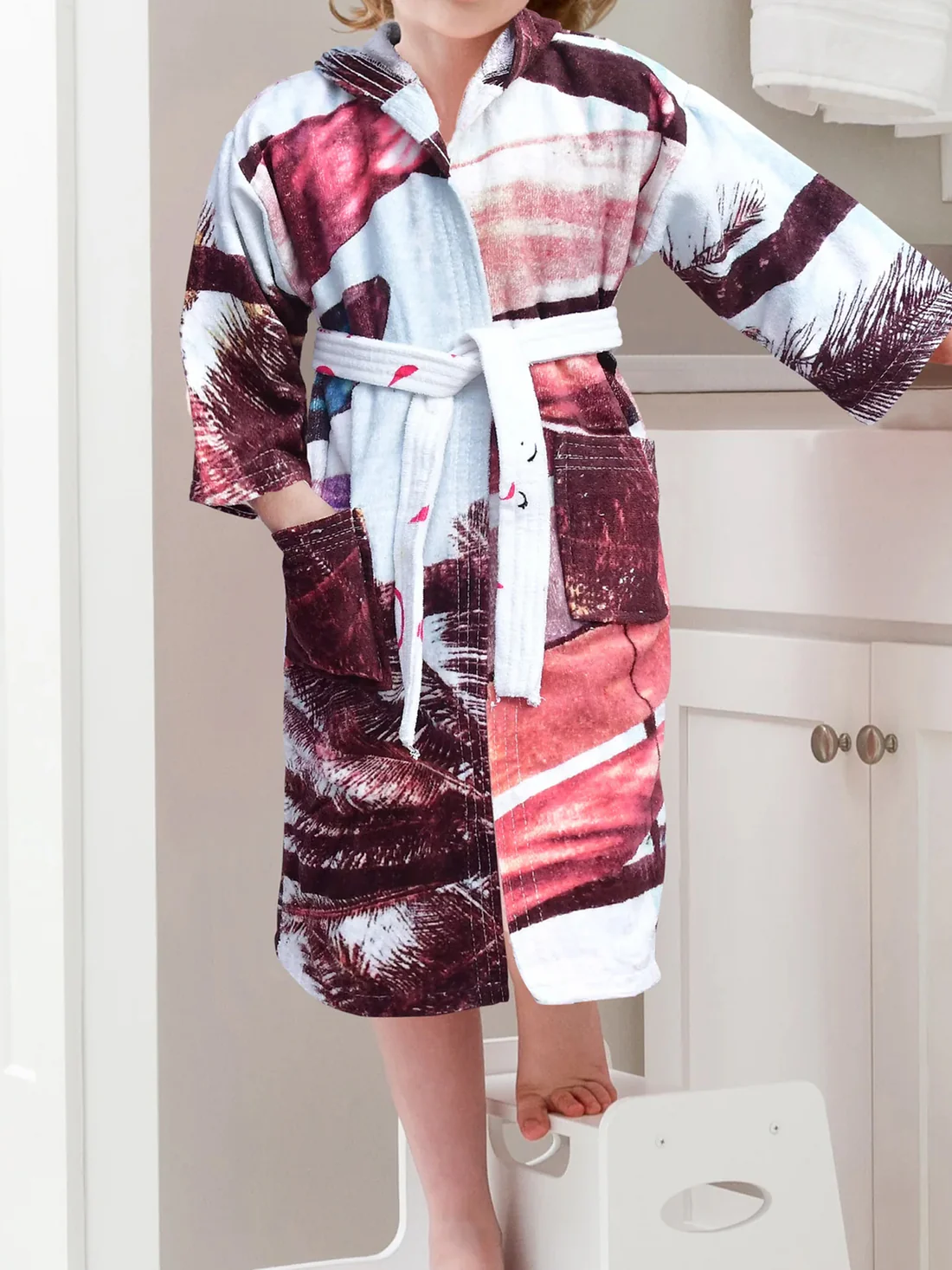 100% Pure Velour Kid’s Hooded Bathrobe – Liam - Image 2