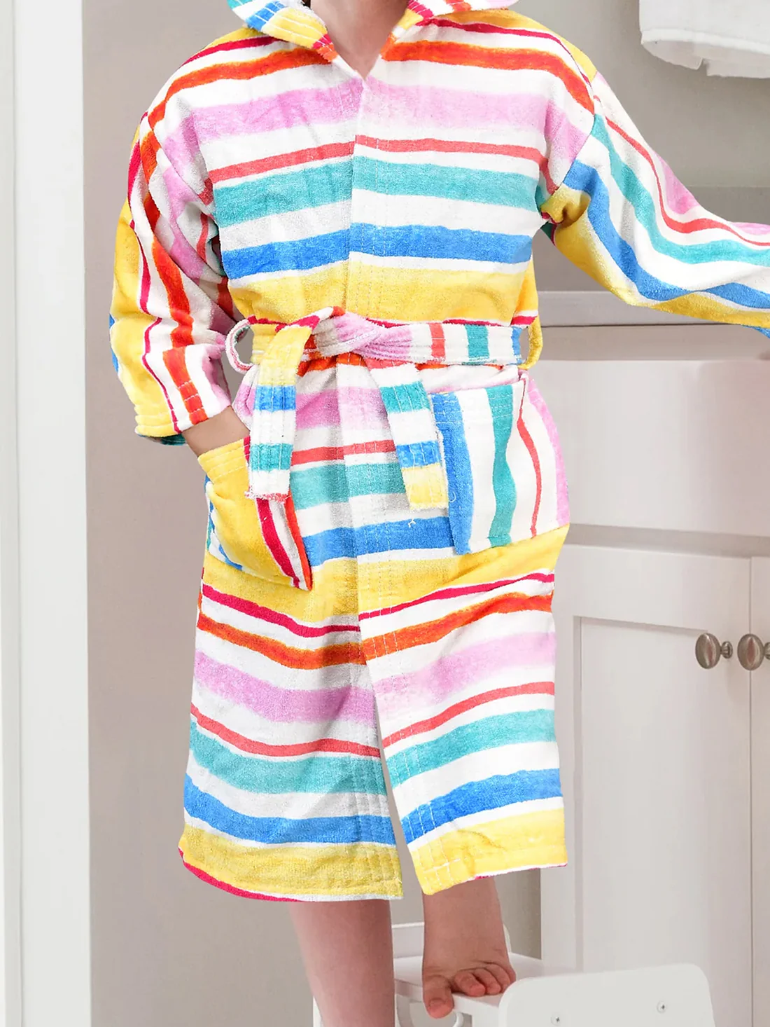 100% Pure Velour Kid’s Hooded Bathrobe – Samuel - Image 2