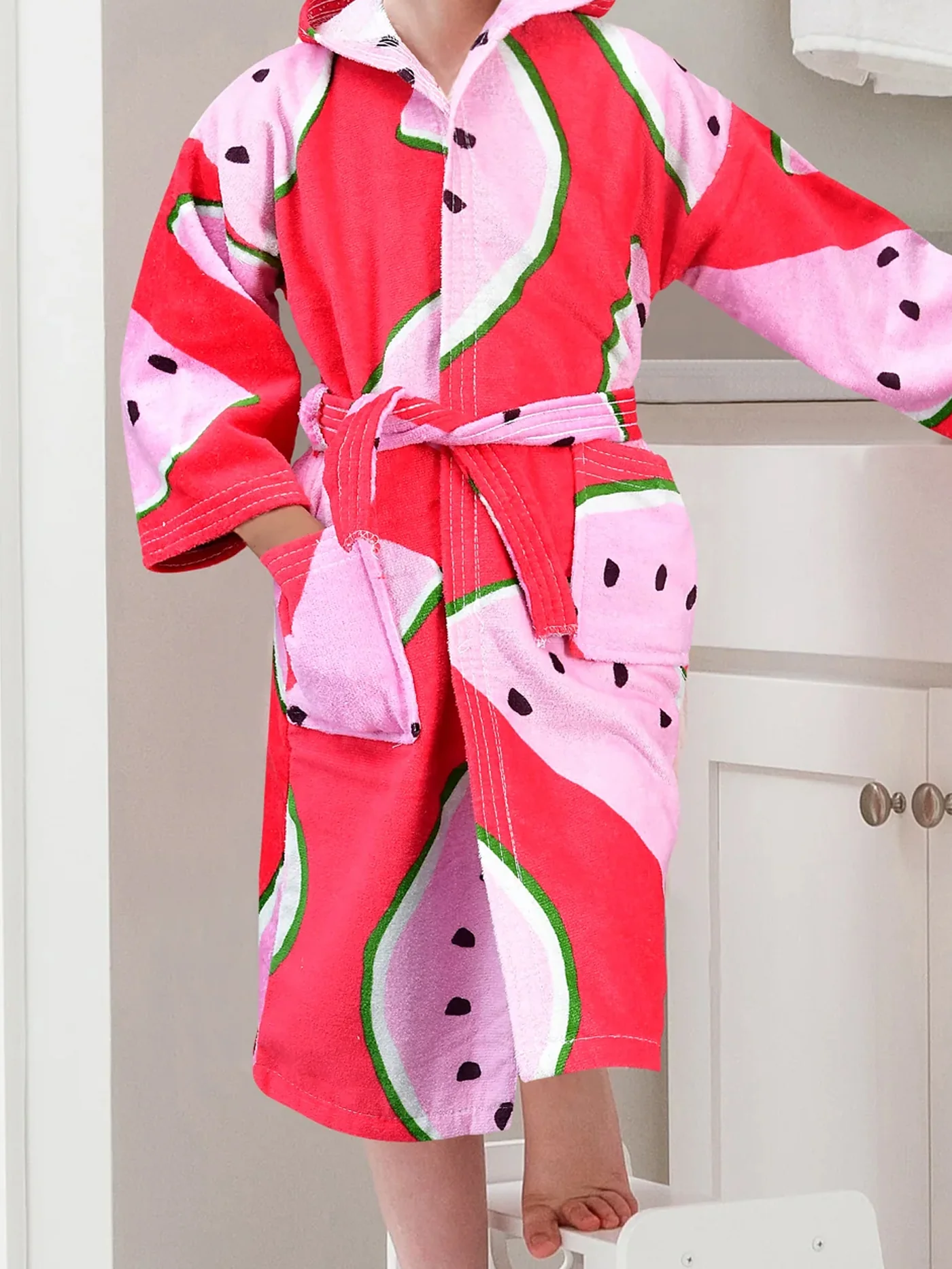 100% Pure Velour Kid’s Hooded Bathrobe – Thomas - Image 2