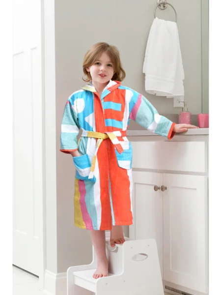 100% Pure Velour Kid’s Hooded Bathrobe – Dylan