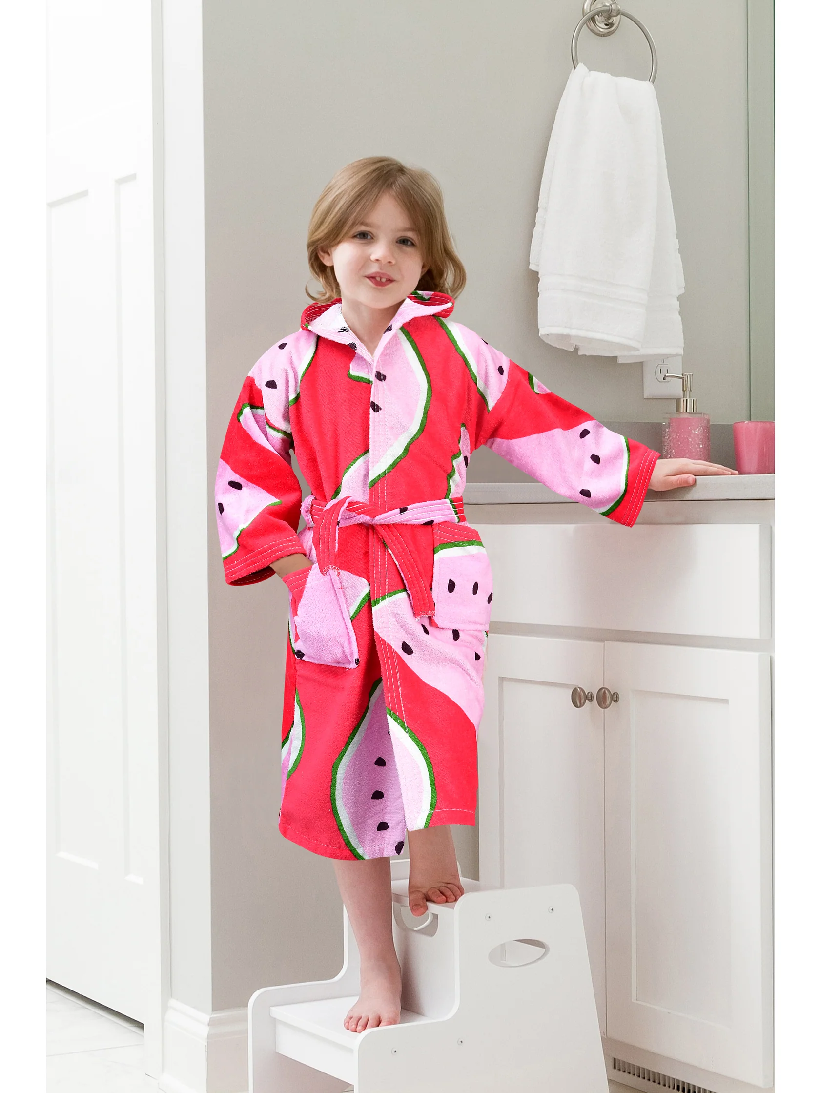 100% Pure Velour Kid’s Hooded Bathrobe – Thomas