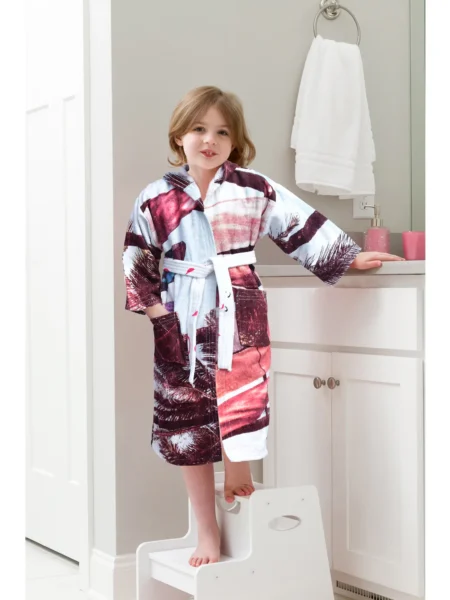 100% Pure Velour Kid’s Hooded Bathrobe – Liam