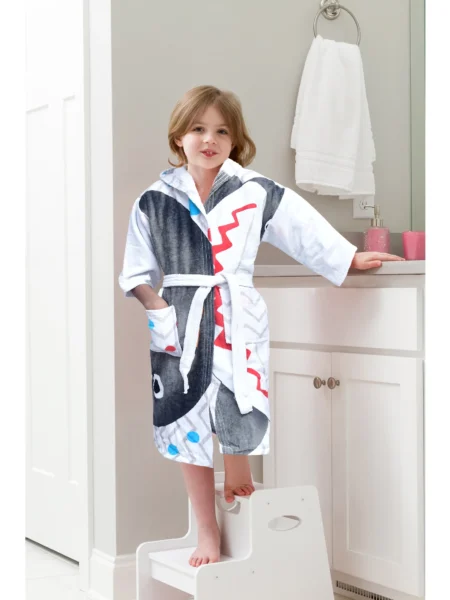 100% Pure Velour Kid’s Hooded Bathrobe – Oliver