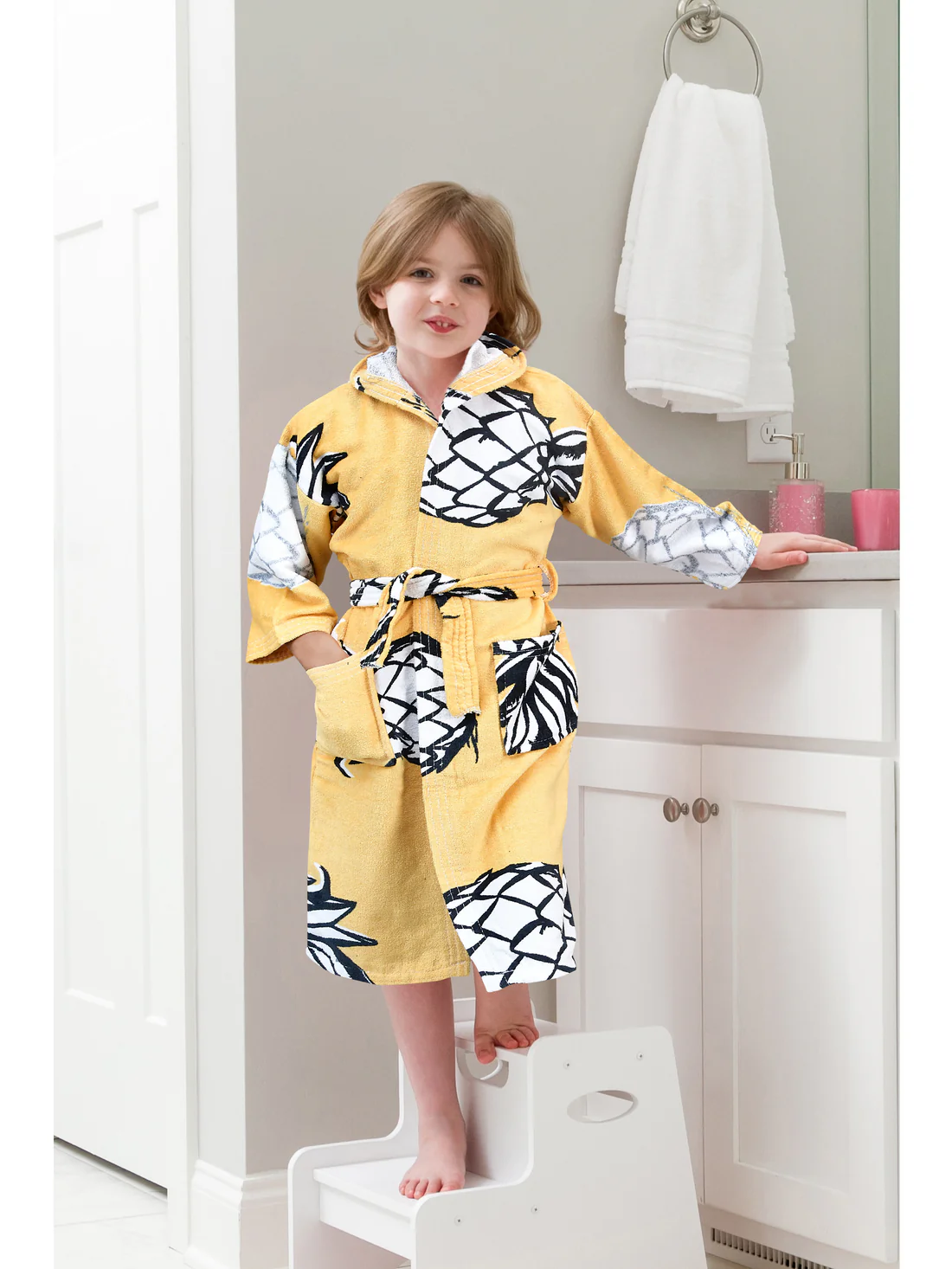 100% Pure Velour Kid’s Hooded Bathrobe – Hudson