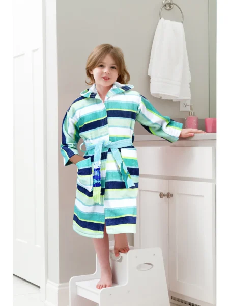 100% Pure Velour Kid’s Hooded Bathrobe – Asher