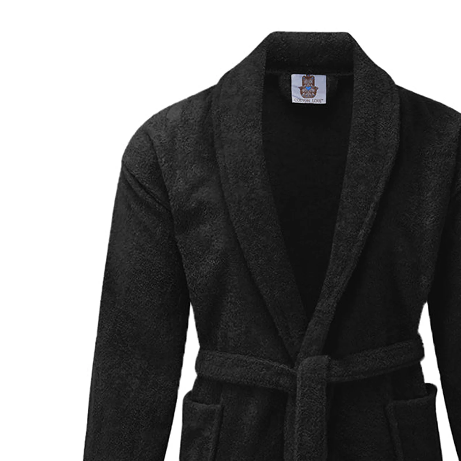 100% Cotton Terry Bathrobe Color – Black - Image 3