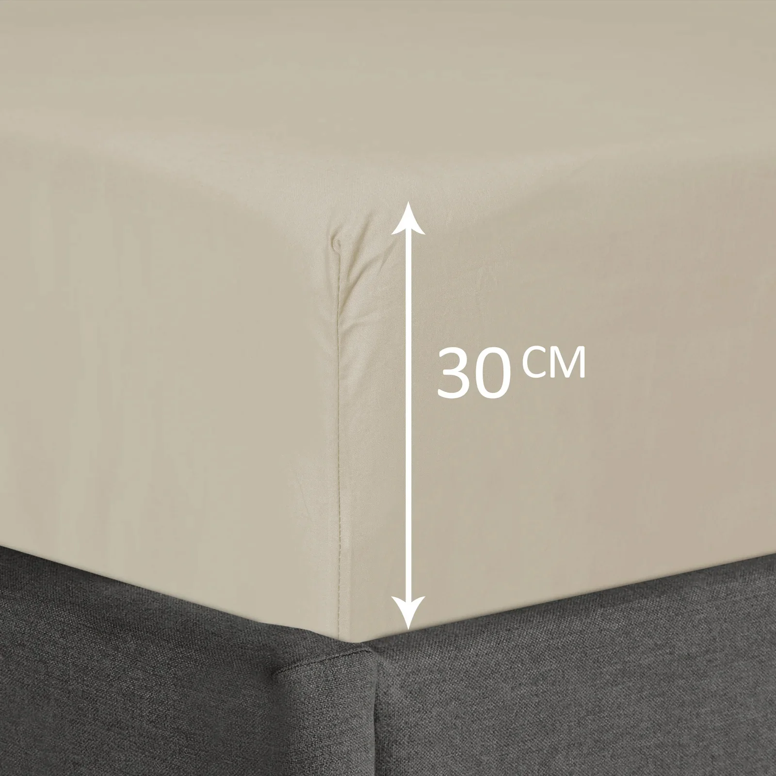 1000TC Ultra SOFT FITTED Sheet - Beige - Image 4