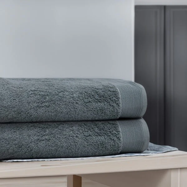 Pack Of 2 Pcs 100% Pure Cotton Bath Sheet Set – Cadet Grey