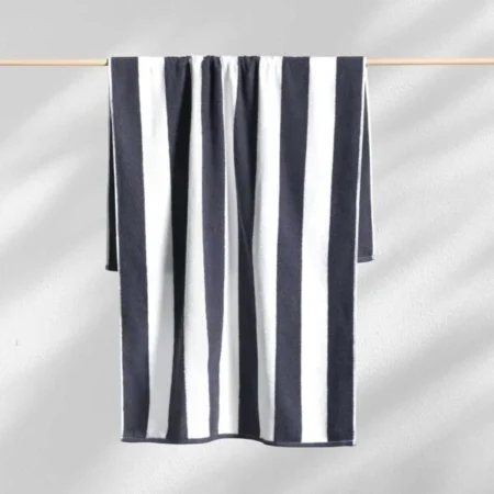 Cabana Style Pack of 2 Pcs Stripes Pool / Beach Towel Set – Charcoal