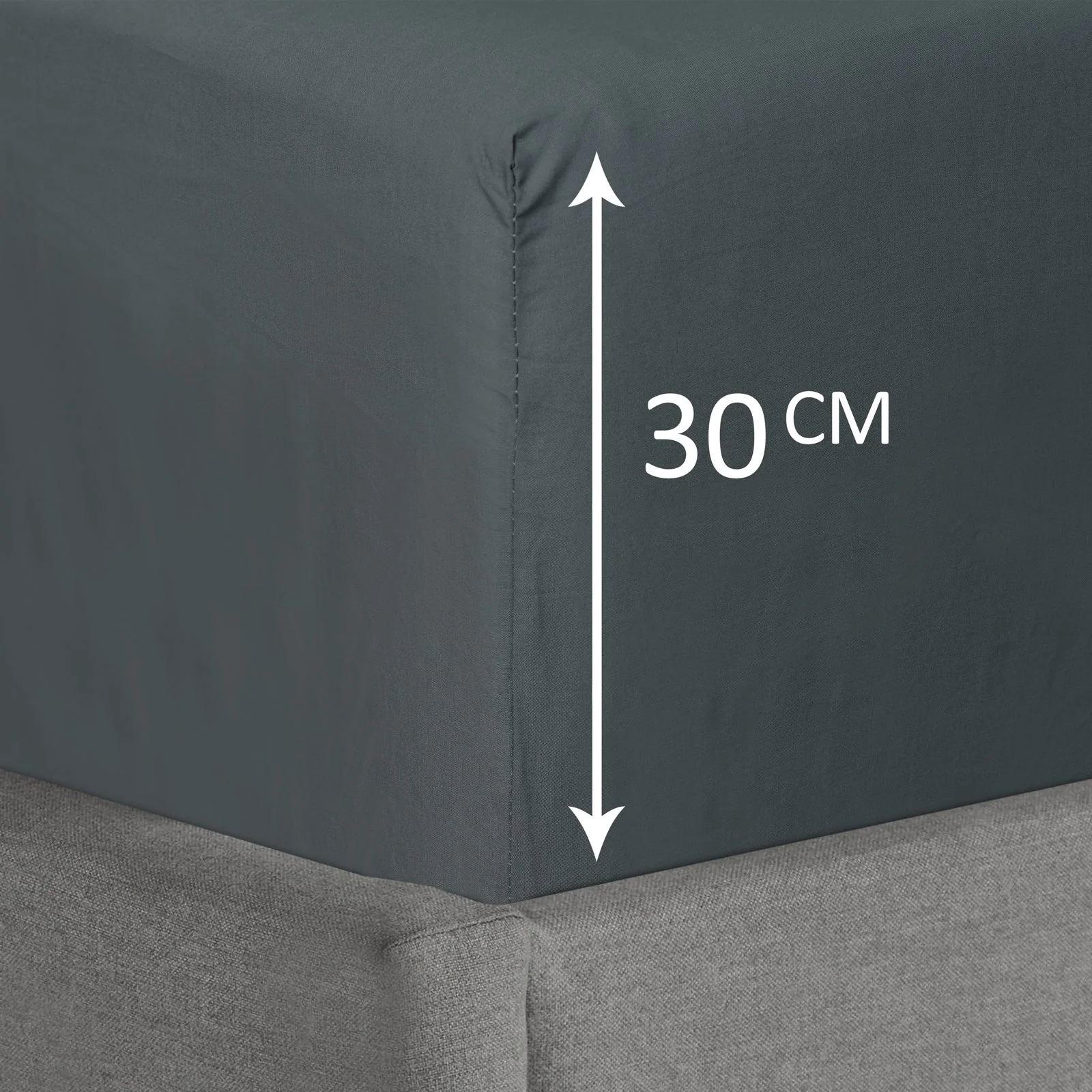 1000TC Ultra SOFT FITTED Sheet - Charcoal - Image 3