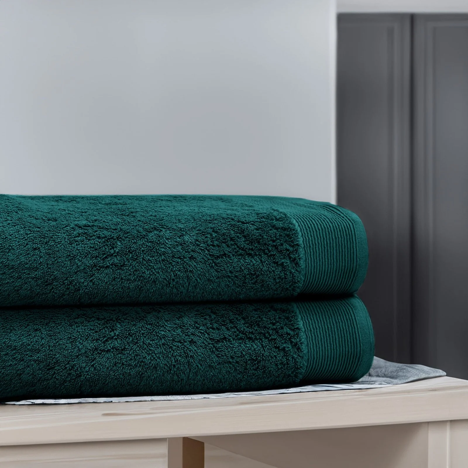 Pack Of 2 Pcs 100% Pure Cotton Bath Sheet Set – Dark Teal