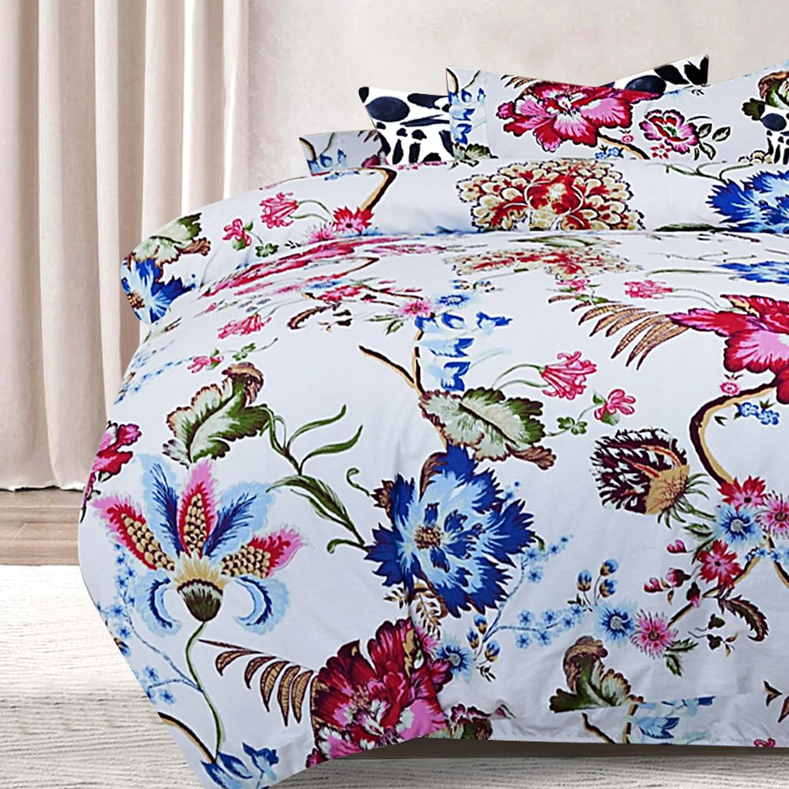 3 Pcs Printed Quilt Cover – Flower Shades - Image 2