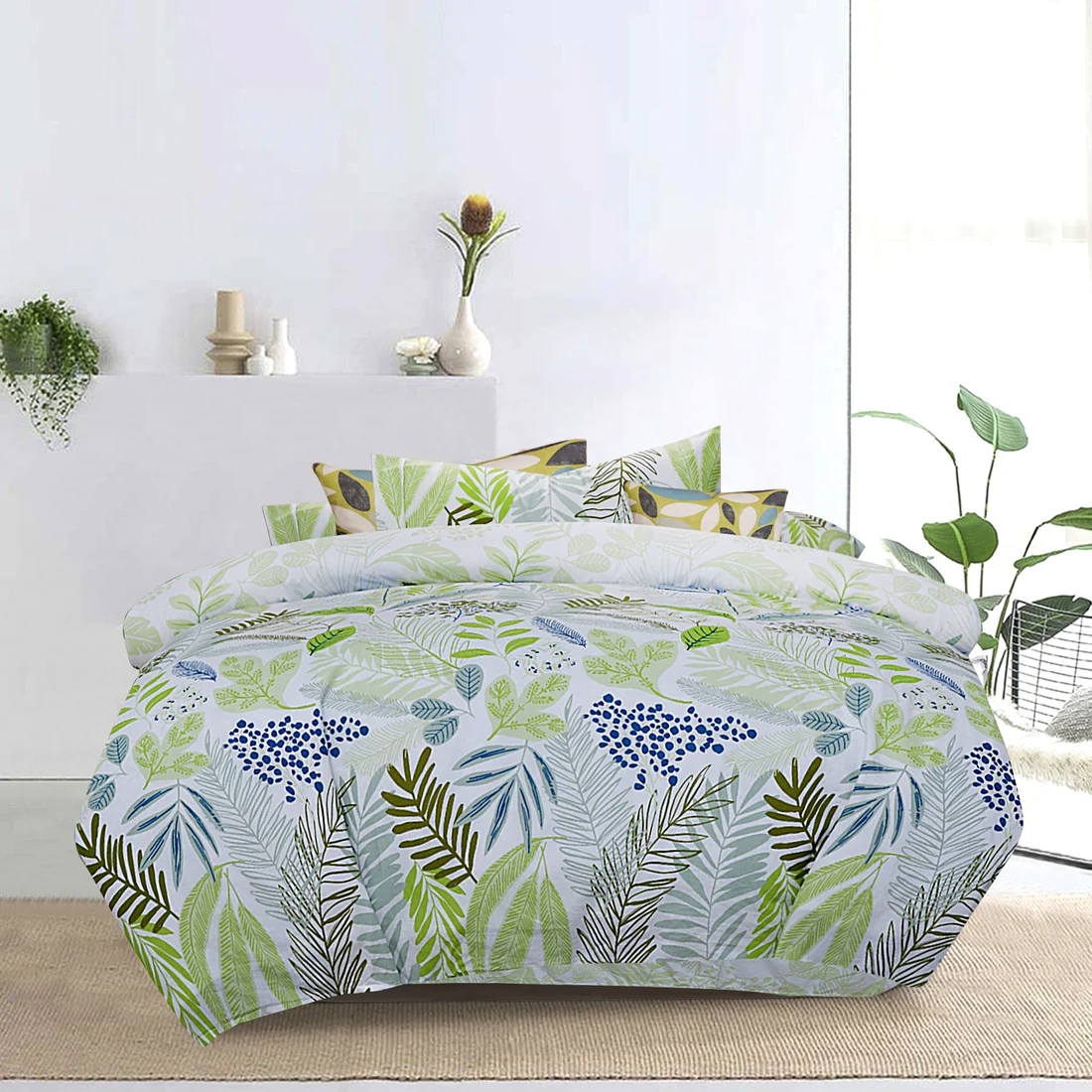 3 Pcs Printed Quilt Cover – Flower Forlin