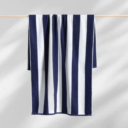 Cabana Style Pack of 2 Pcs Stripes Pool / Beach Towel Set – Navy Blue