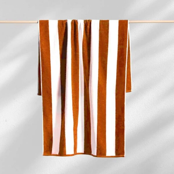 Cabana Style Pack of 2 Pcs Stripes Pool / Beach Towel Set – Orange