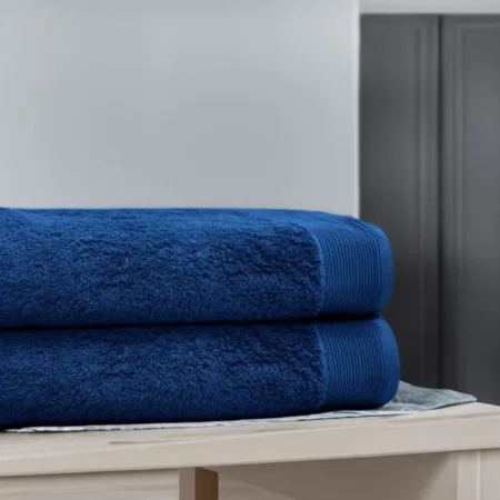 Pack Of 2 Pcs 100% Pure Cotton Bath Sheet Set – Regal Blue