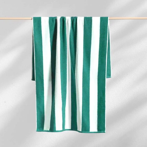 Cabana Style Pack of 2 Pcs Stripes Pool / Beach Towel Set – Sea Green