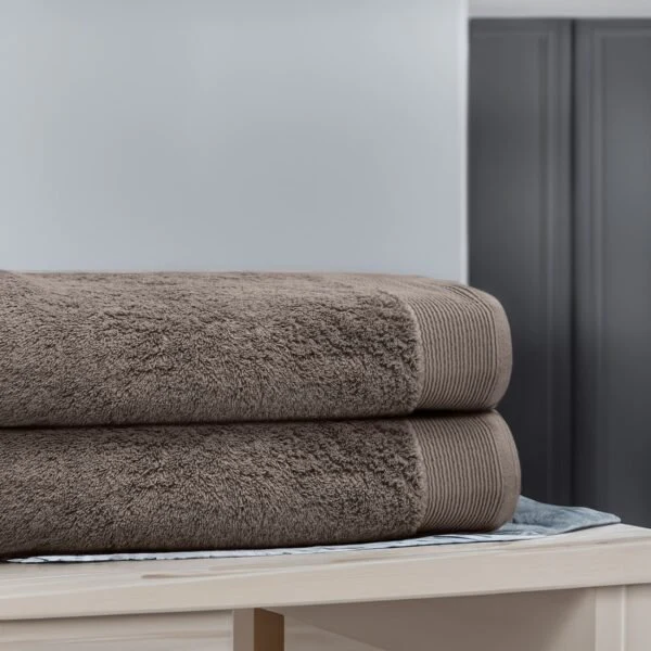 Pack Of 2 Pcs 100% Pure Cotton Bath Sheet Set – Tan